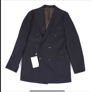 New SuitSupply Havana Double Breasted Navy Blazer